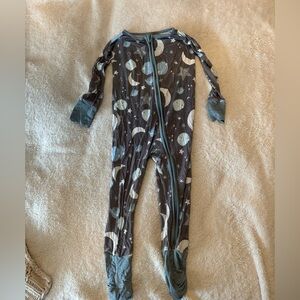 Little Sleepies Bamboo Pajama Footie, Moon and Stars Blue Print, Kids Size 2T